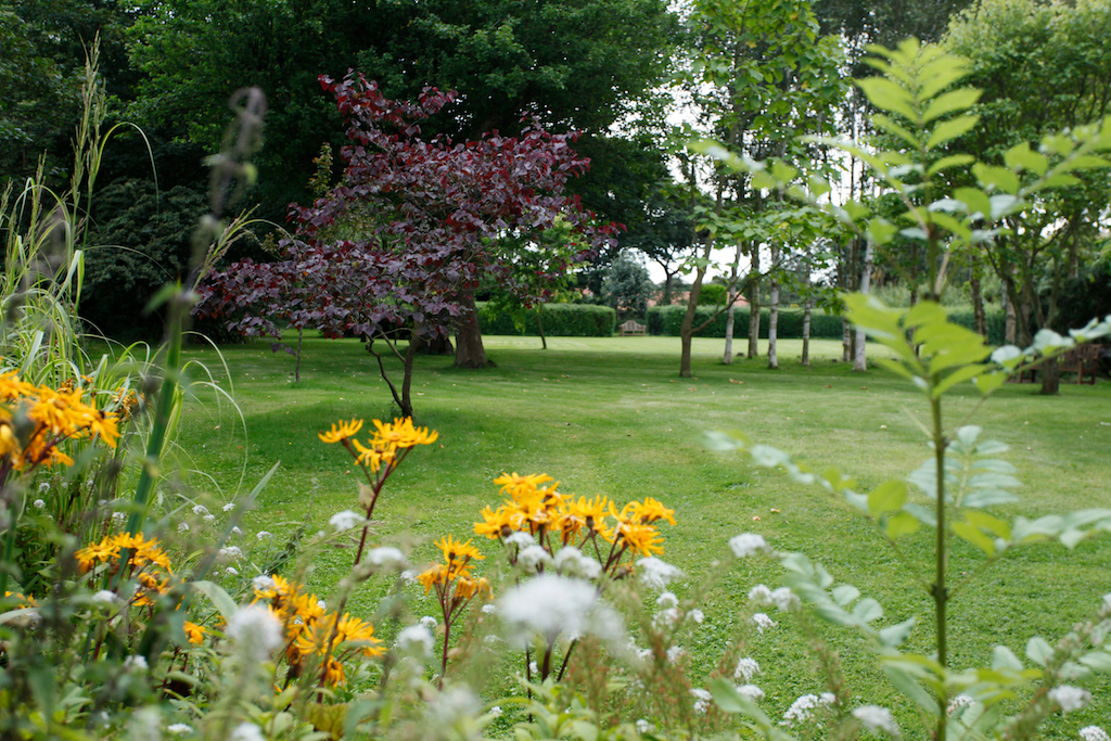 The gardens at Abbey Farm Cottages